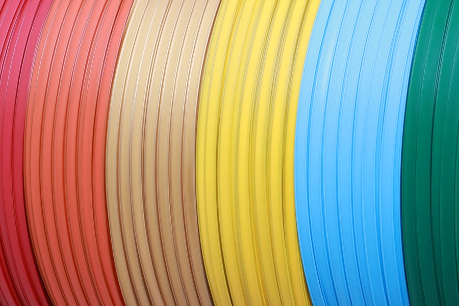 Colorful plastic clipband on reels