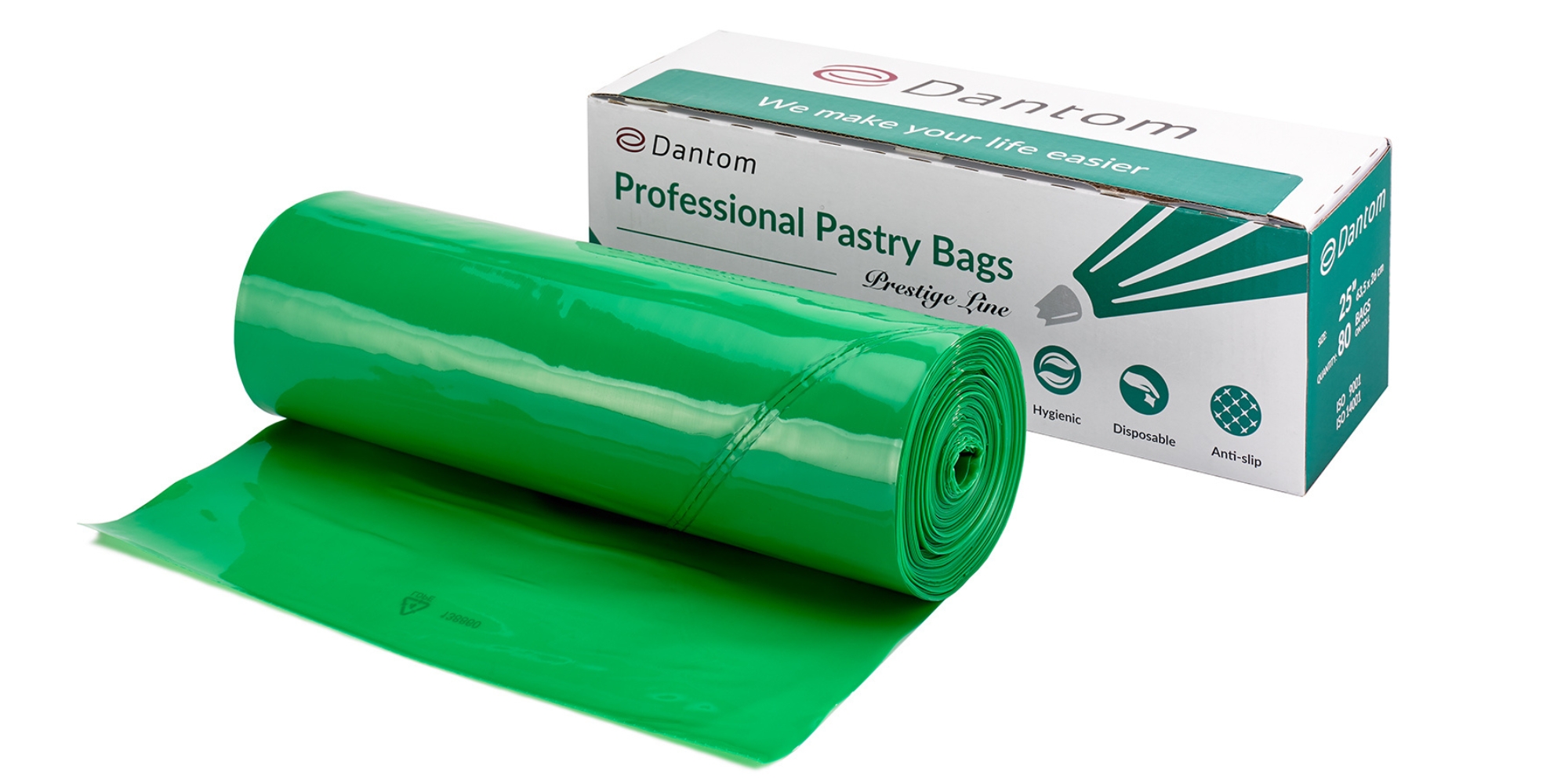 Disposable piping bags / pastry bags in green