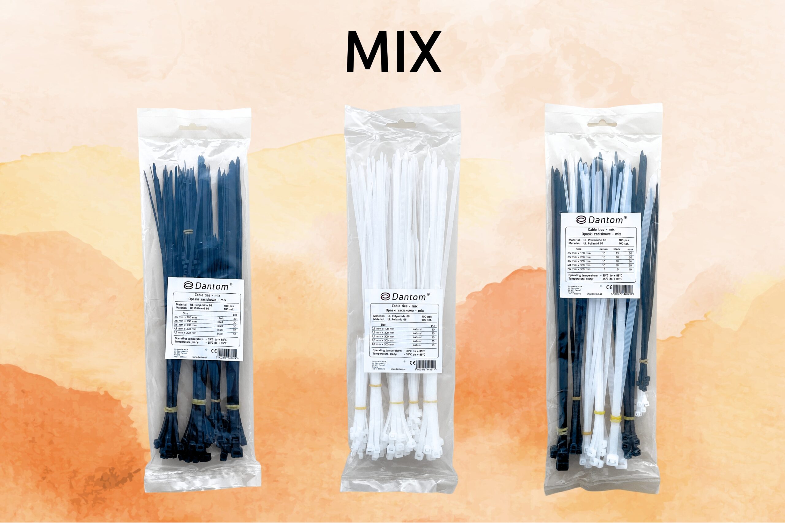 Mixed cable ties